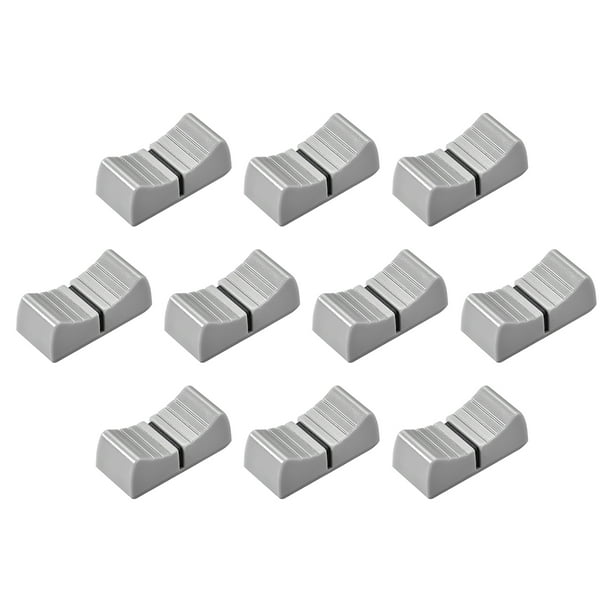 Black with White line -14mm x 11mm Slider Pot Caps Slider knobs pair of